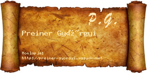 Preiner Györgyi névjegykártya